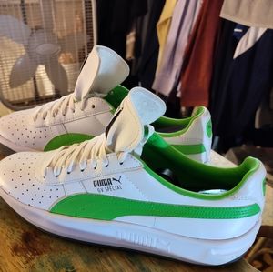 Puma GV Special Mens sz 8.5 Wht/Lime Green